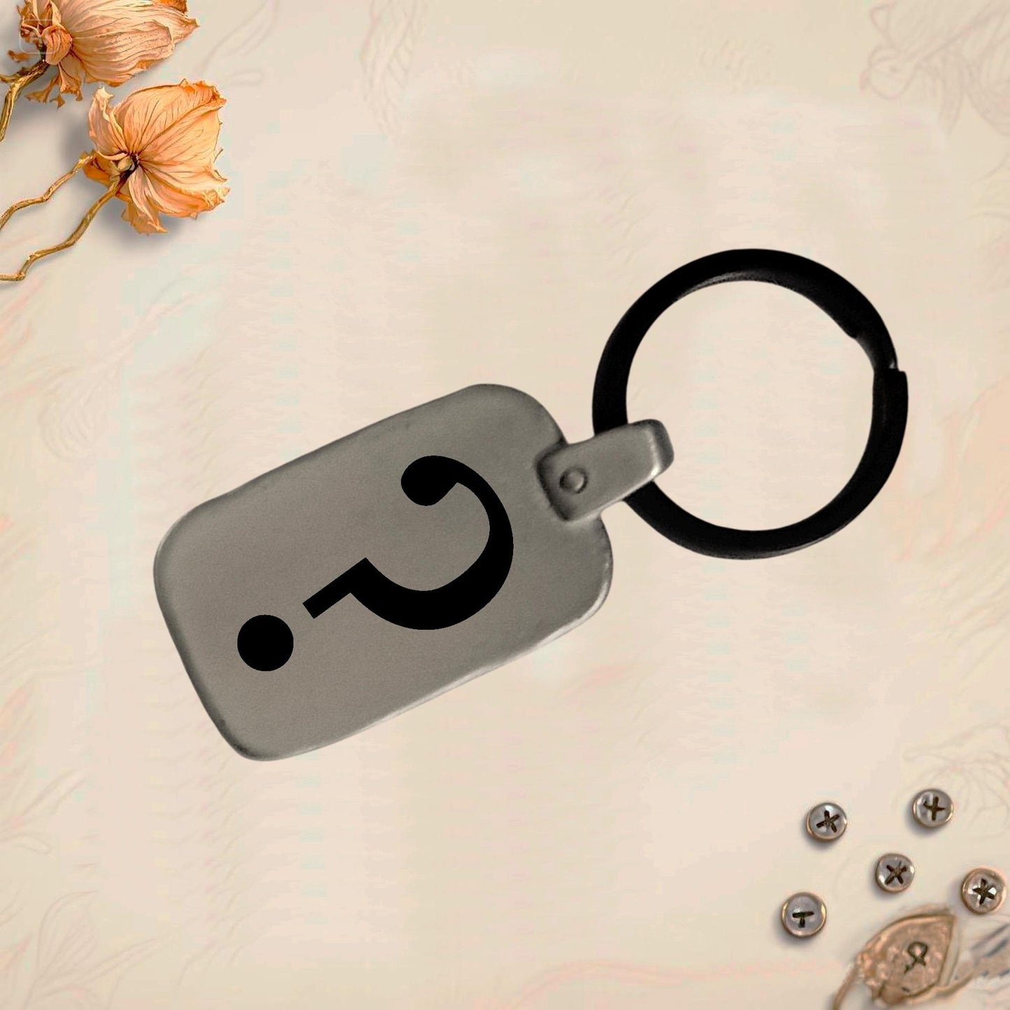 Custom Photo Keychain VK3 | Personalized Horizontal Engraved Metal Pendant