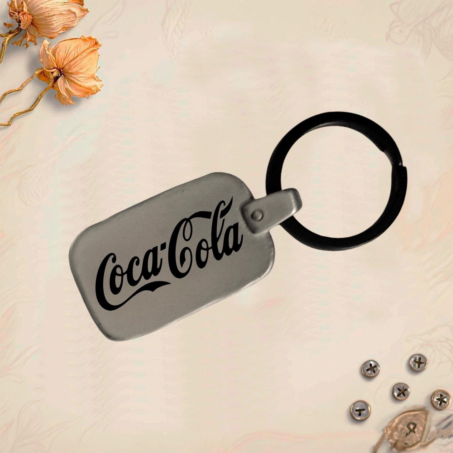Vintage Coca Cola LA Keychain | Engraved Metal Retro Collectible