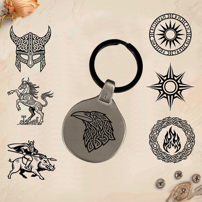 Vintage Celtic Symbol Keychain C36 - Handmade Zinc Amulet