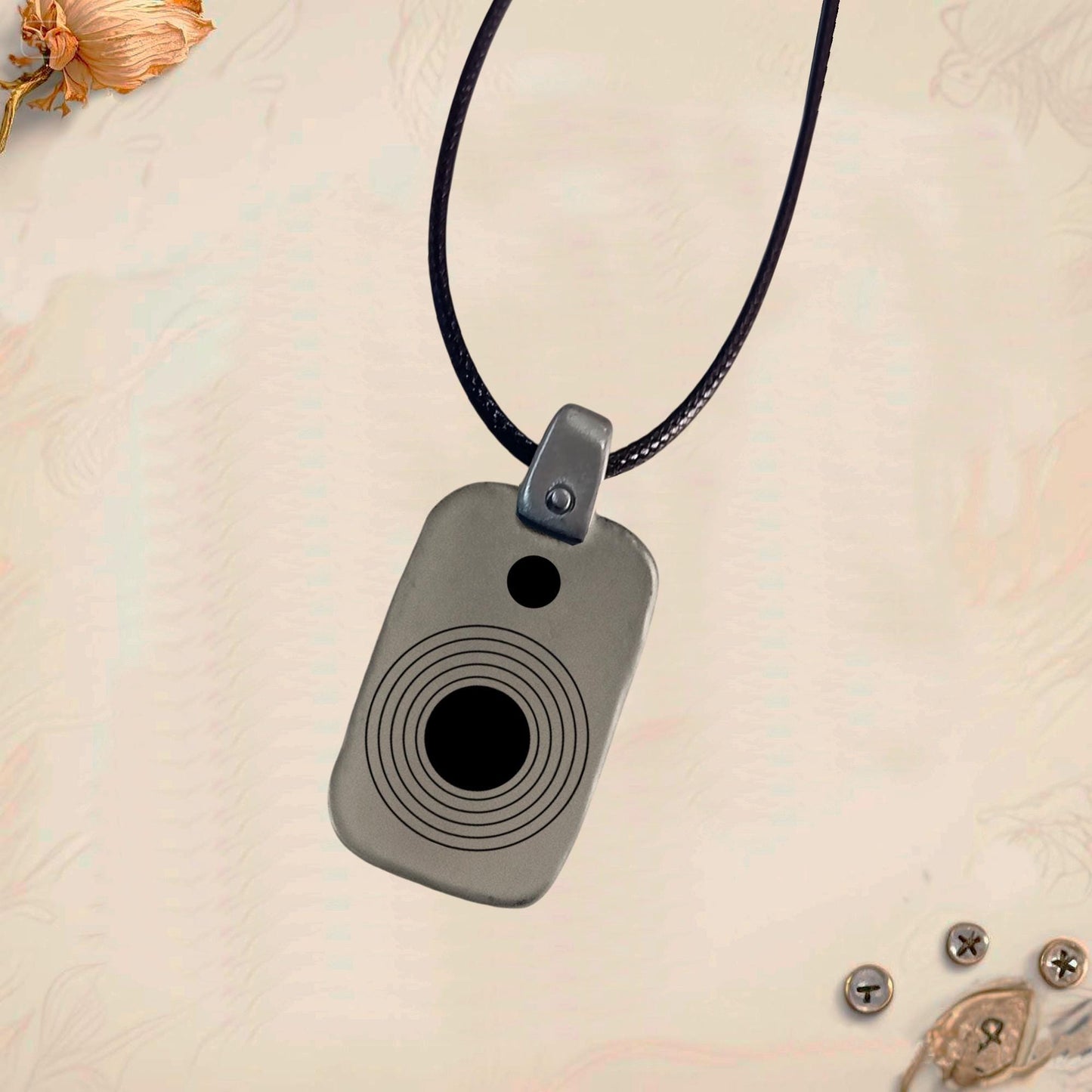 Geometric Symbol Pendant Keychain VK01 | Vintage Engraved Metal