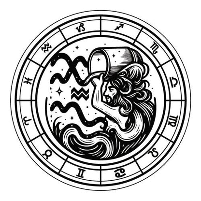 Personalized Aquarius Zodiac Keychain | Engraved Metal