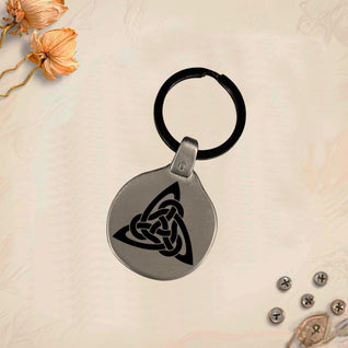 Vintage Celtic Symbol Keychain C12 - Handmade Zinc Amulet