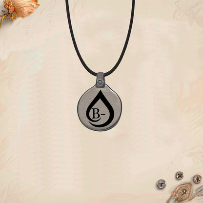 Blood Type Pendant Keychain GSP | Personalized Engraved Circular Metal (Copia)