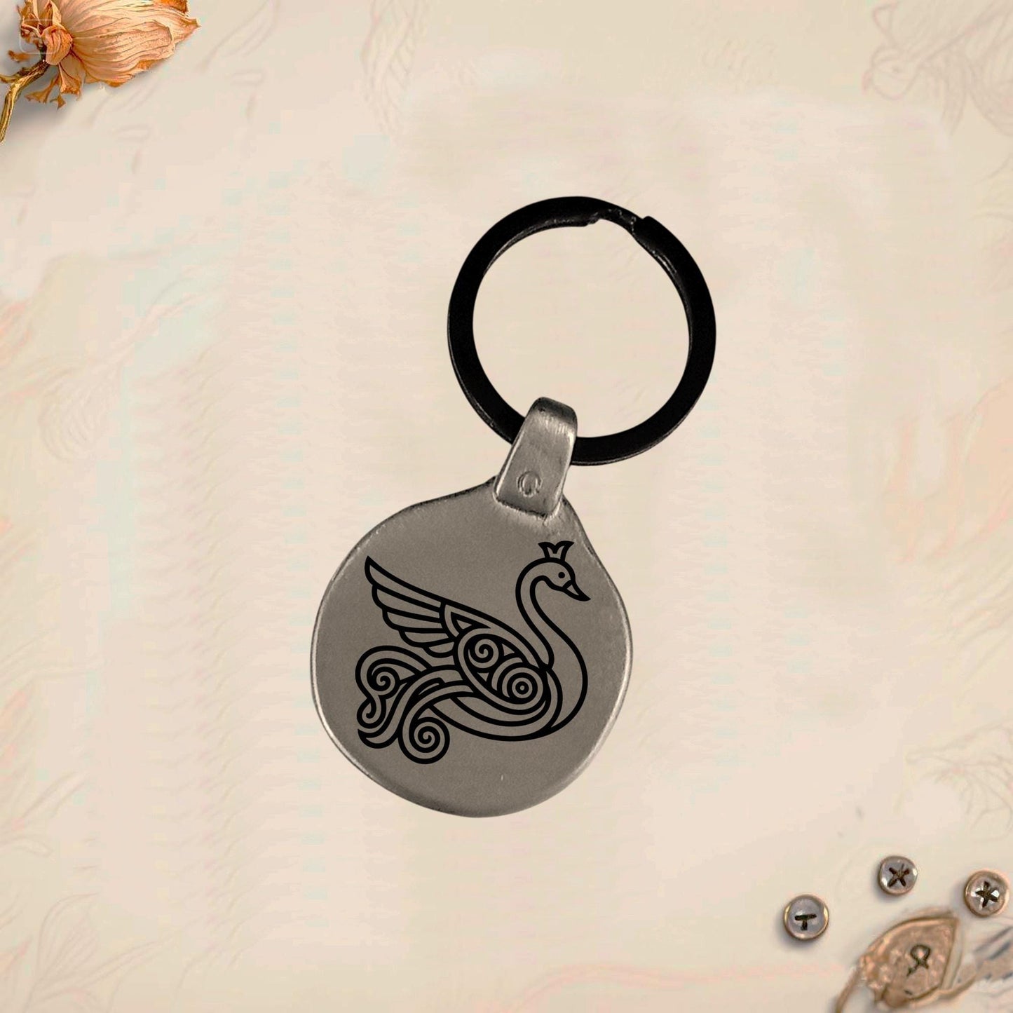 Vintage Celtic Symbol Keychain C31 - Handmade Zinc Amulet