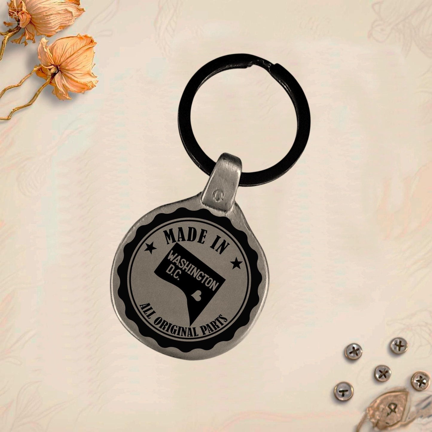 Vintage USA Keychain Vermont Virginia Washington Washington DC | Engraved