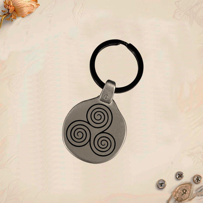 Vintage Celtic Symbol Keychain C31 - Handmade Zinc Amulet