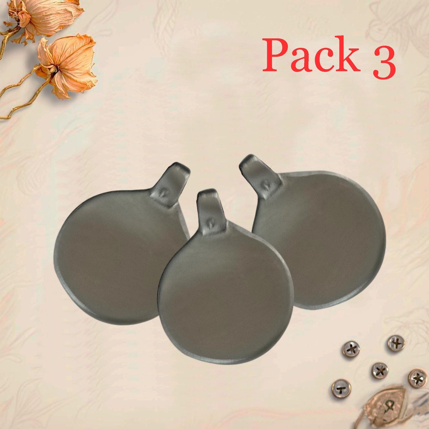 Blank Metal Keychain Bases Pack 3 | Circular Zinc Plates for Engraving