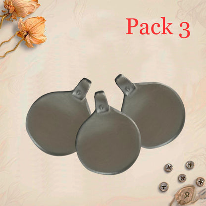 Blank Metal Keychain Bases Pack 3 | Circular Zinc Plates for Engraving