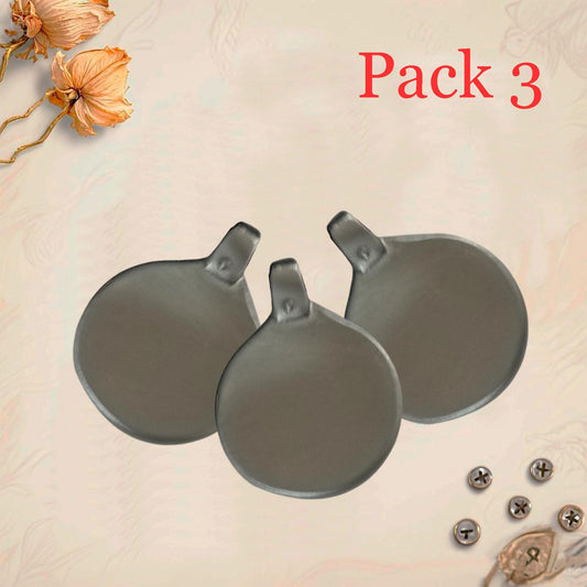 Bases Pack 3 metal en blanco Vintage para grabar lo que quieras. Modelo retro único.