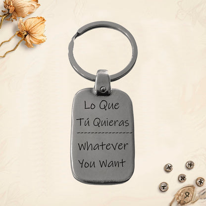 MV2 Llavero o Colgante para grabar imagen personalizada en placa de metal Rectangular Vertical.