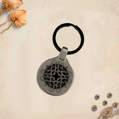 Llavero Amuleto Vintage Símbolos Celtas Pack4 grabado en metal. Únicos. Graba tú nombre.