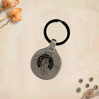 Llavero Amuleto Vintage Símbolos Celtas Pack4 grabado en metal. Únicos. Graba tú nombre.