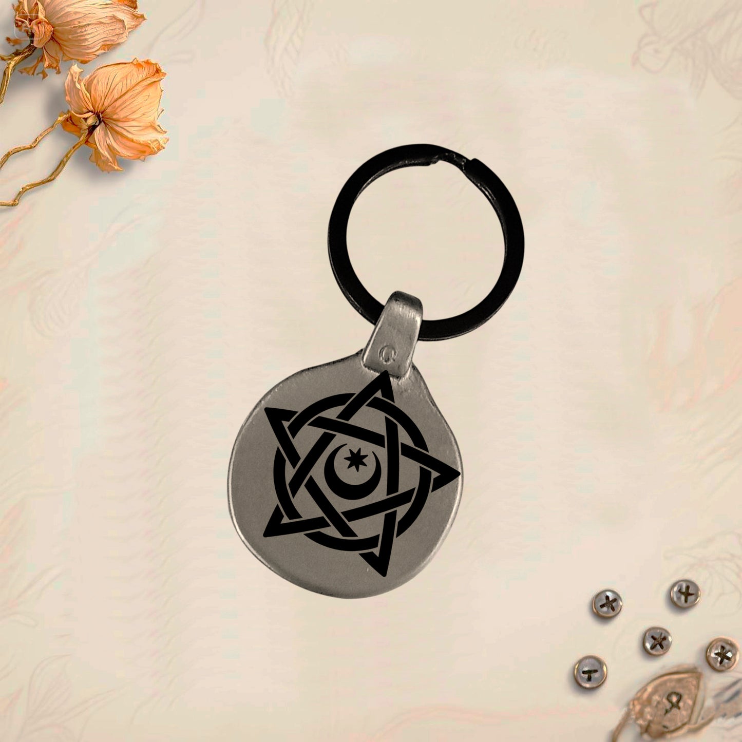 Vintage Celtic Keychain Pack 8 - Handmade Amulet | Engraved Metal