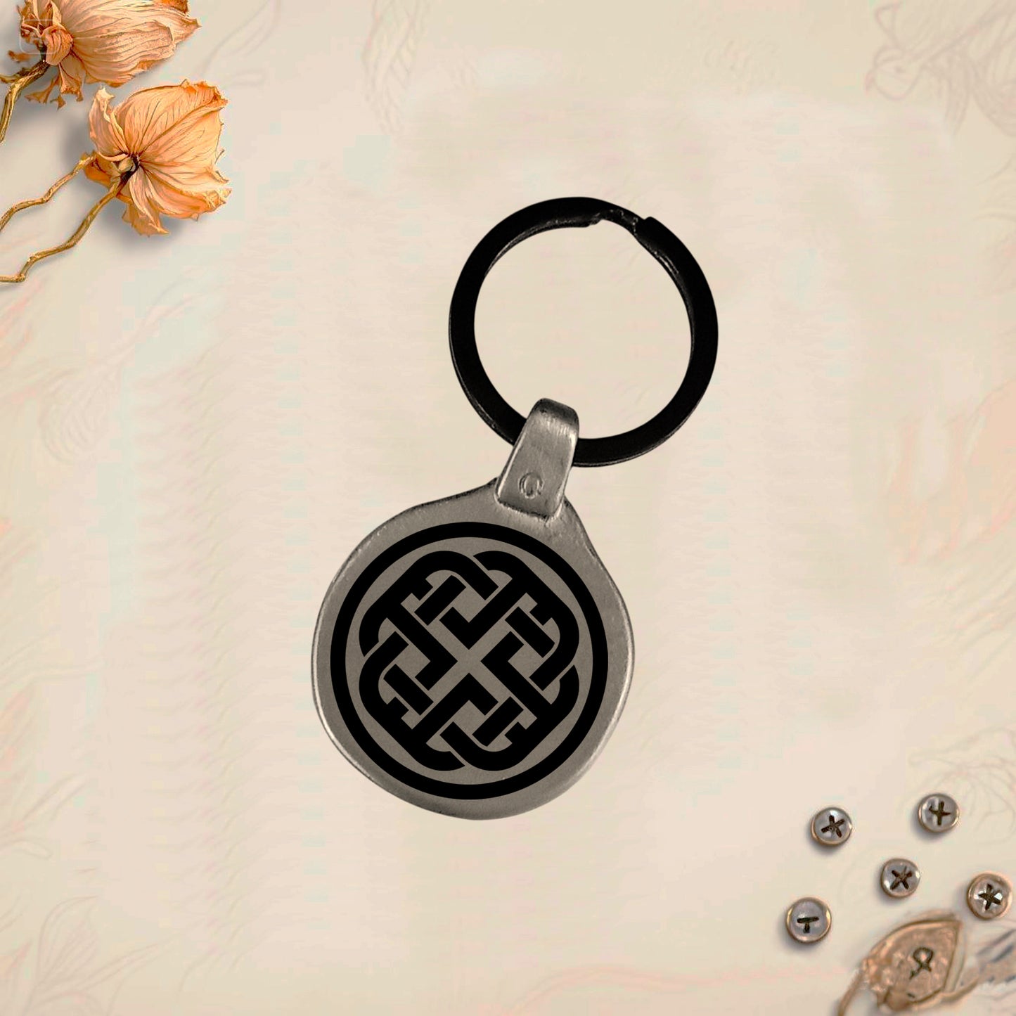 Vintage Celtic Keychain Pack 9 - Handmade Amulet | Engraved Metal