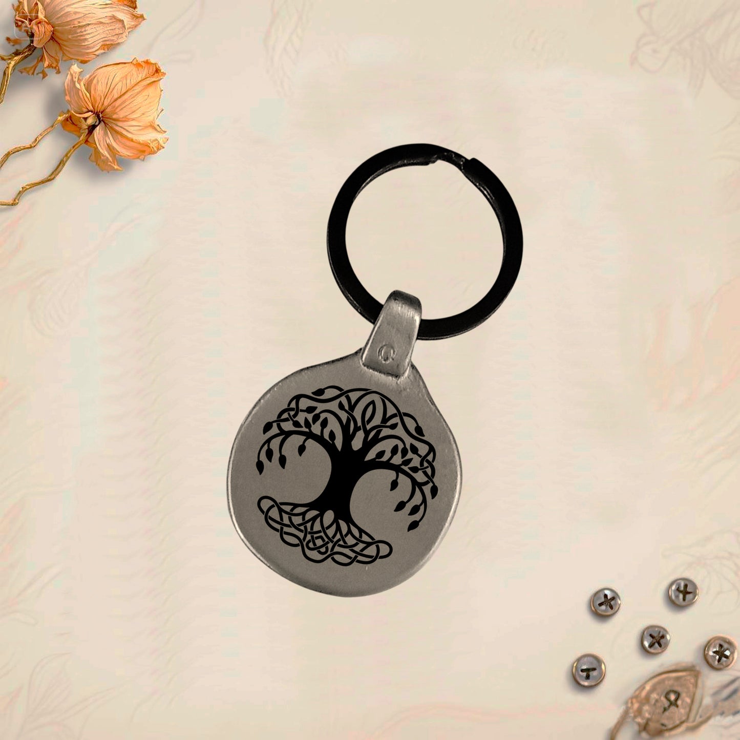 Vintage Celtic Keychain Pack 9 - Handmade Amulet | Engraved Metal