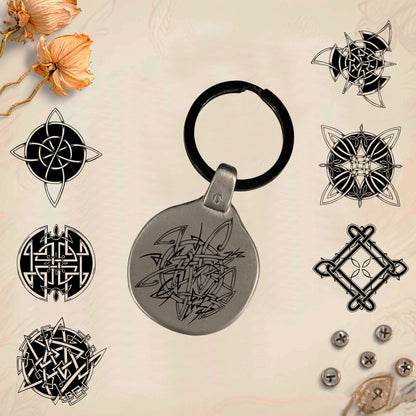 Vintage Celtic Keychain Pack 5 - Handmade Amulet | Engraved Metal