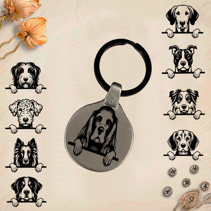 Vintage Pet Keychain PackC1 | Unique Engraved Metal Retro