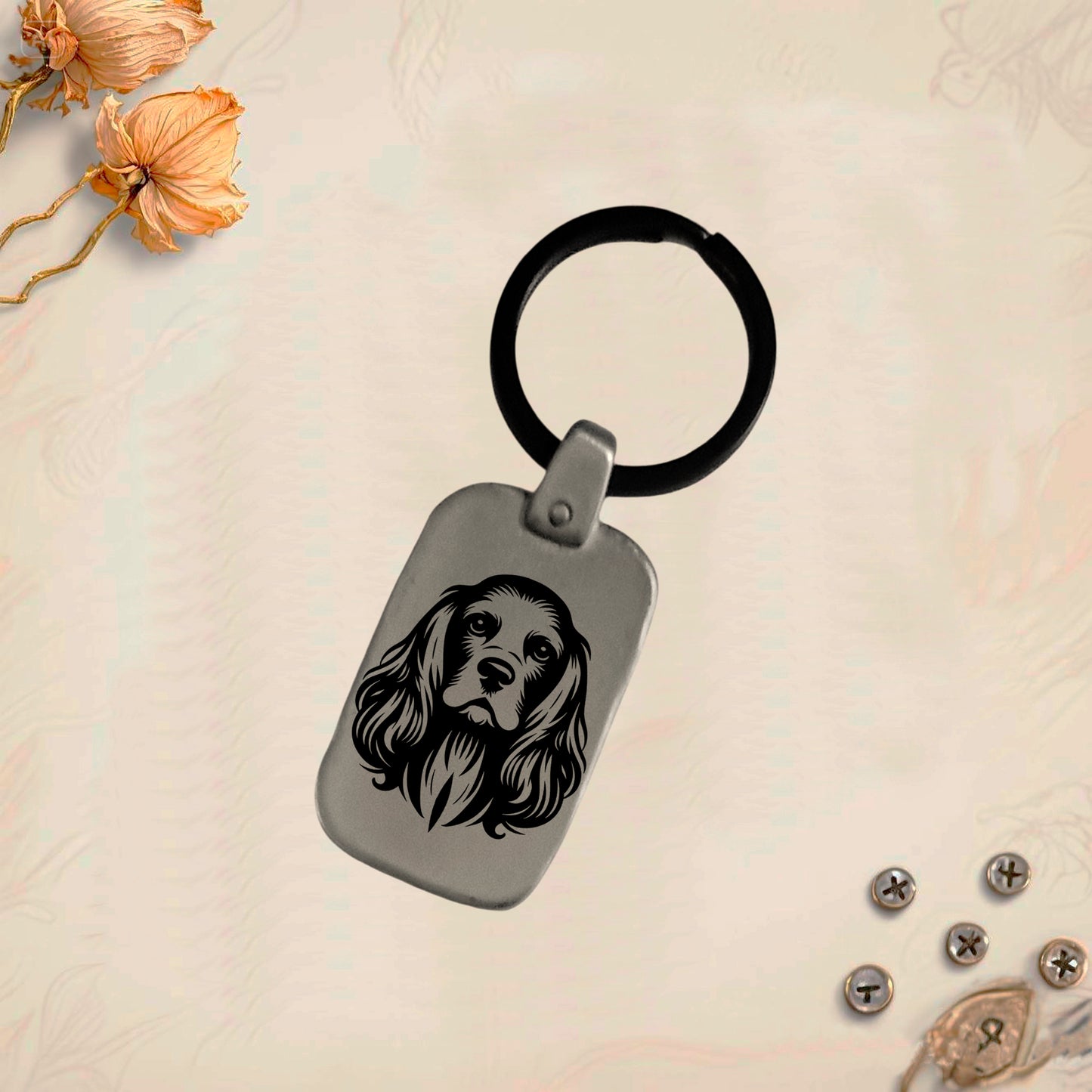 Vintage Pet Keychain PackR1 | Unique Engraved Metal Retro