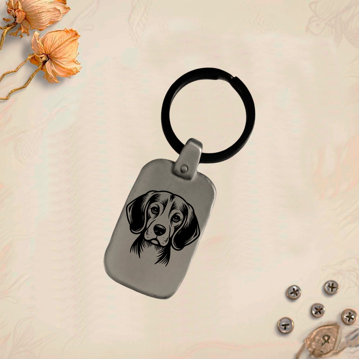 Vintage Pet Keychain PackR1 | Unique Engraved Metal Retro