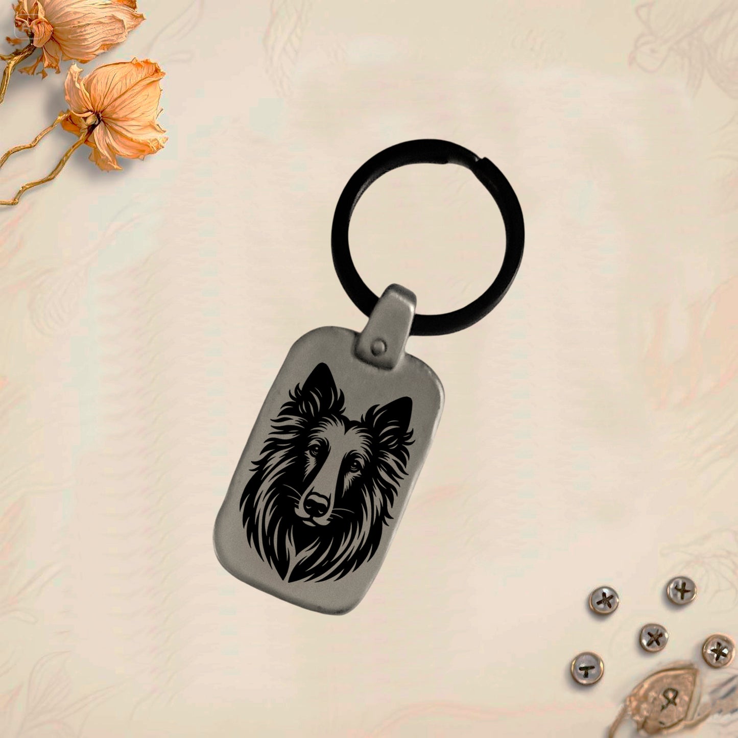 Vintage Pet Keychain PackR1 | Unique Engraved Metal Retro
