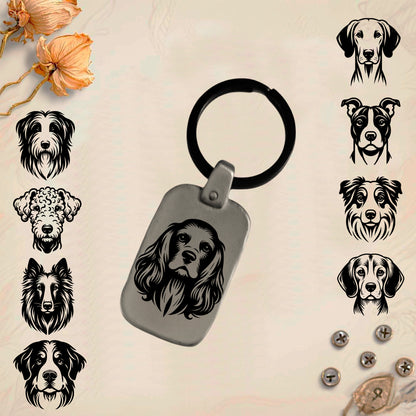 Vintage Pet Keychain PackR1 | Unique Engraved Metal Retro