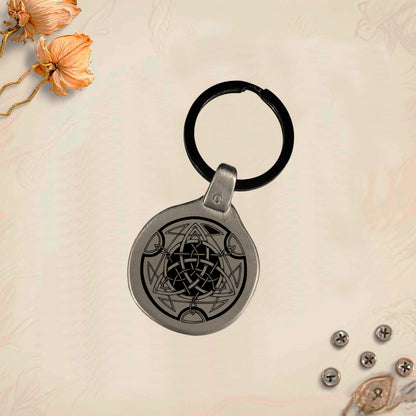 Llavero Amuleto Vintage Símbolos Celtas Pack3 grabado en metal. Únicos. Graba tú nombre.