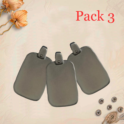 Blank Metal Keychain Bases Pack 3 | Rectangular Zinc Plates for Engraving