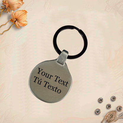 Custom Photo Keychain VK1 | Personalized Engraved Metal Pendant