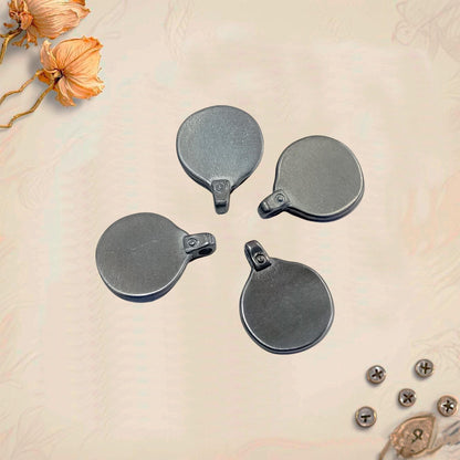 Blank Metal Keychain Bases Pack 4 | Small Circular Zinc Plates for Engraving