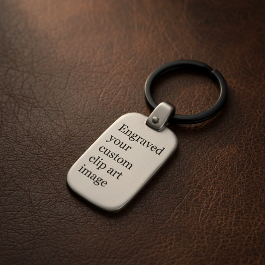 Custom Photo Keychain VK2 Personalized Vertical Engraved Metal Premium Lifestyle
