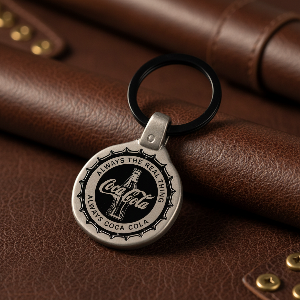 Vintage Coca Cola Cap A Keychain Engraved Metal Premium Lifestyle