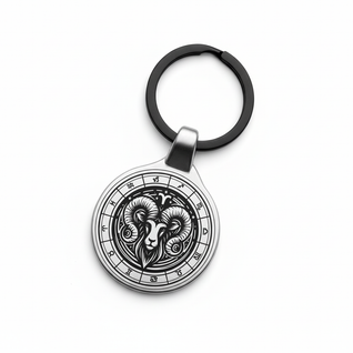 Personalized Aries zodiac keychain premium engraved metal professional photography