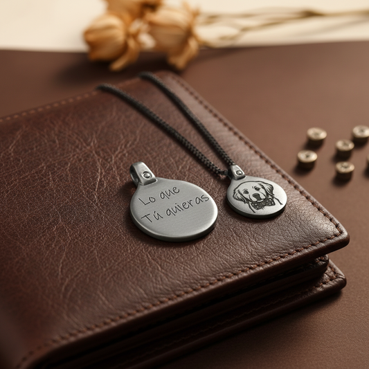 Custom Photo Pendant MV4 Personalized Engraved Circular Metal Premium Lifestyle