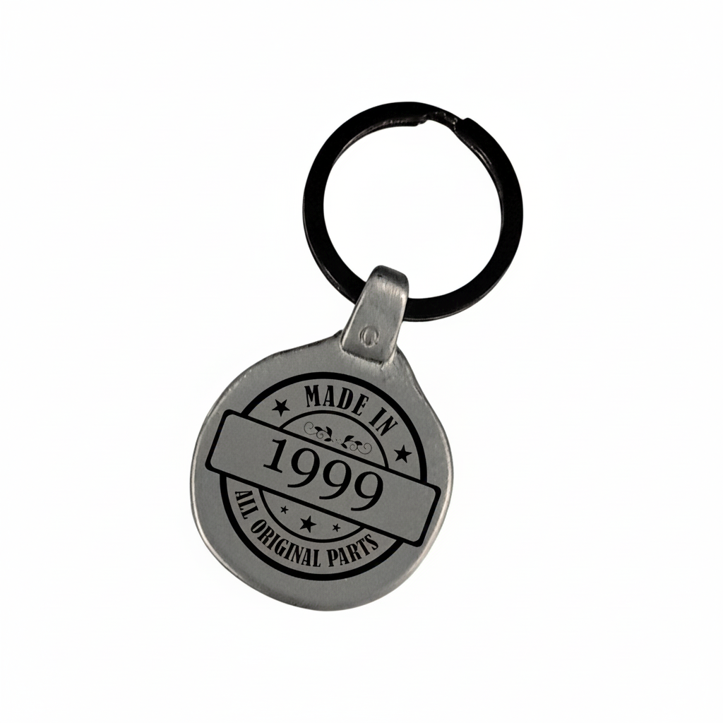 Personalized Vintage Birthday Keychain C2 Enhanced
