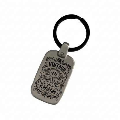 Personalized Vintage Birthday Keychain C6 Enhanced