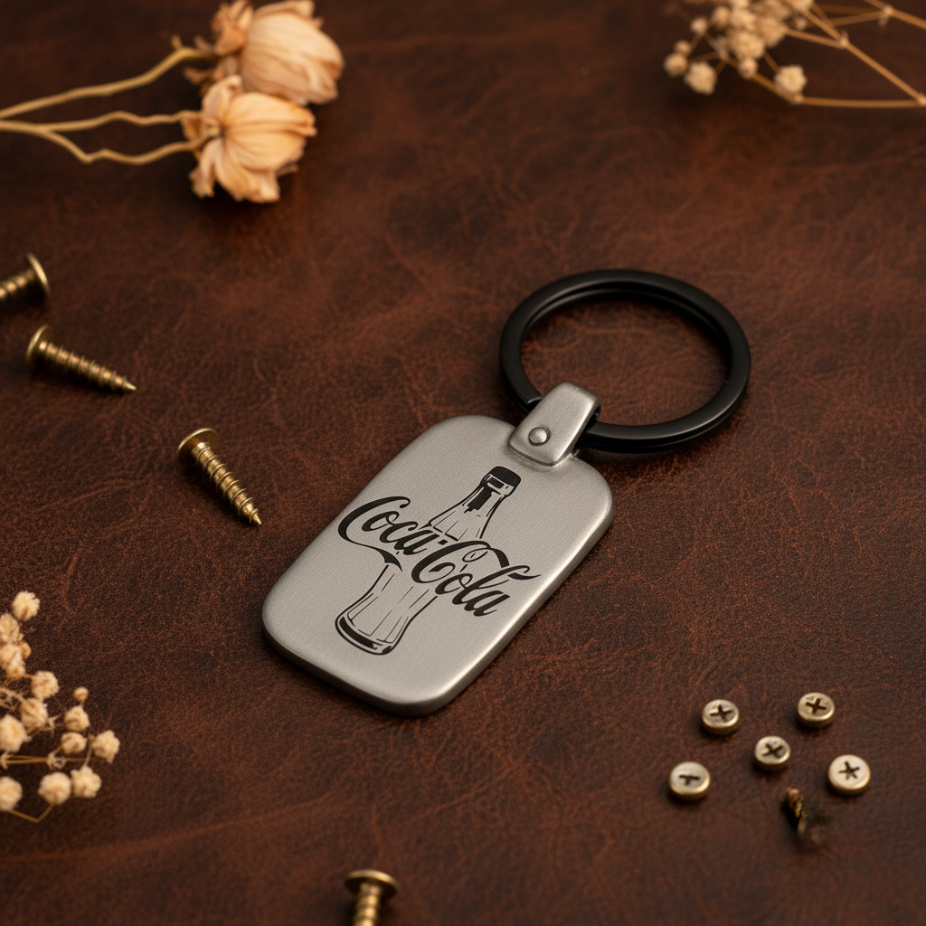 Vintage Coca Cola Bottle RA Keychain Engraved Metal Premium Lifestyle
