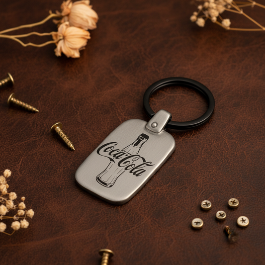 Vintage Coca Cola Bottle RA Keychain Engraved Metal Premium Lifestyle