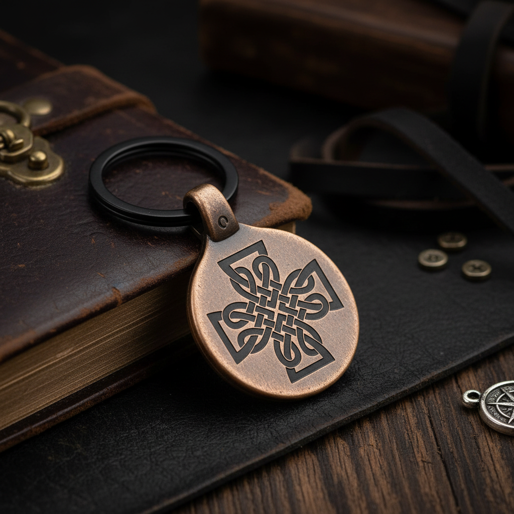 Vintage Celtic Symbol Keychain C11 - Premium Lifestyle Photography