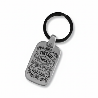 Personalized vintage birthday keychain C1 premium professional photography engraved metal
