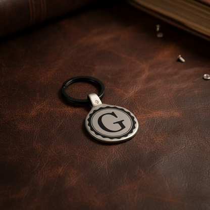 Vintage Letter Keychain G-L Engraved Metal Premium Lifestyle